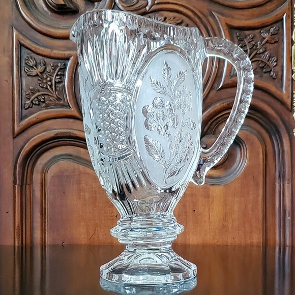 Kristal Zajecar Other - Vntg Lead Crystal 40oz Floral Pitcher by Kristal Zajecar made in Yugoslavia